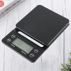 5kg Black Kitchen Coffee Scale with Timing Function and LCD - Image 2