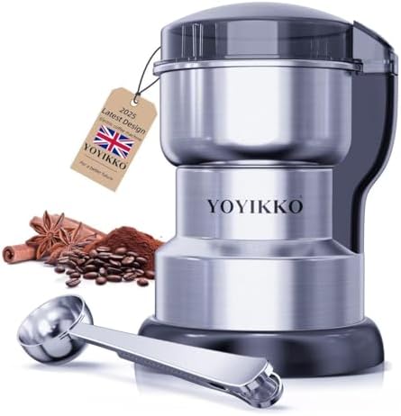 Electric Coffee Grinder 300W, Adjustable Grind, Espresso/Drip/Pour. Coffee Grinder for Coffee, Spices, and Other Foods (silvery-238) by Unknown