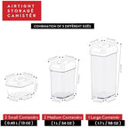DWËLLZA KITCHEN Airtight Food Storage Containers with Lids - 5 Piece Set - Kitchen Accessories - Pantry Organization and Storage Containers for Food - Clear BPA-Free - Keeps Food Fresh & Dry - Image 5