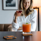 Wooden Coasters Set, Epoxy Modern Coasters with Holder, Cedar Wood (4 Pack with Holder) - Image 4