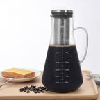Cold Brew Coffee Maker Glass with Stainless Steel Filter, 1600ml Iced Coffee Brewer, High Borosilicate Pitcher with Scale Leak Proof Lid and Handle for Home Office Tea House - Image 3