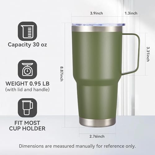 30 oz Stainless Steel Tumblers Bulk with Handle and Lid, 4 Pack - Image 5