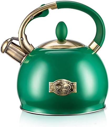 SUSTEAS Whistling Tea Kettle, 2.7QT Food-Grade Steel Teapot, Green by SUSTEAS