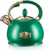 SUSTEAS Whistling Tea Kettle, 2.7QT Food-Grade Steel Teapot, Green by SUSTEAS