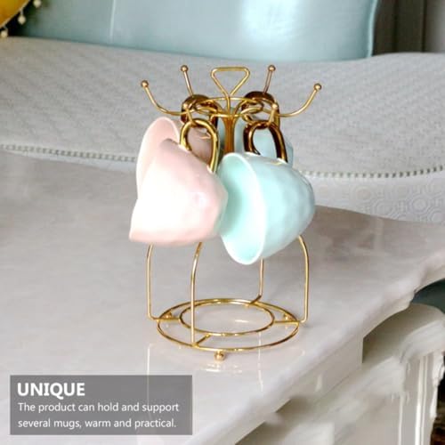 Golden Iron Mug Holder Stand for Storing and Drying Mugs - Image 4