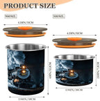Stainless Steel Coffee Storage Containers with Airtight Lid, Vintage Steam Train 17oz Food Storage Container Kitchen Canister for Tea, Coffee Beans, Ground, Sugar Storage - Image 3