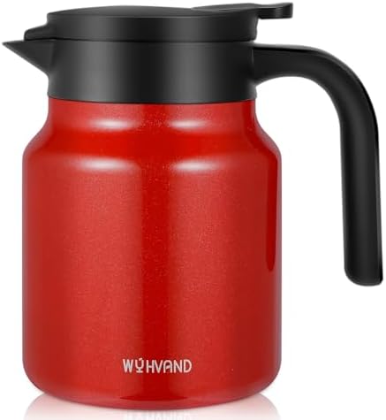 Insulated Coffee Carafe, 34 oz, Keeps Hot for 12H, Red by WYHVAND
