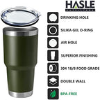 HASLE OUTFITTERS 30oz Stainless Steel Tumbler, Double Wall Vacuum Insulated Travel Mug Tumbler, Durable Insulated Coffee Mug, Gift Box Set (Amey Green, 8) - Image 2
