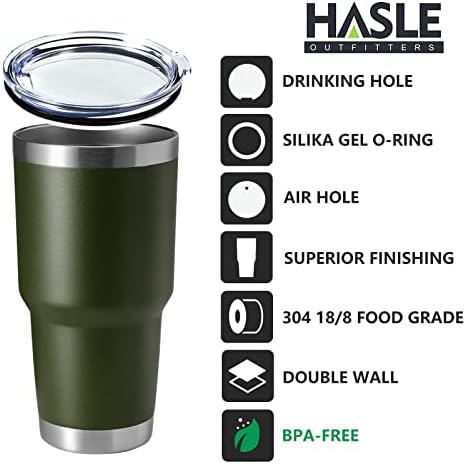 HASLE OUTFITTERS 30oz Stainless Steel Tumbler, Double Wall Vacuum Insulated Travel Mug Tumbler, Durable Insulated Coffee Mug, Gift Box Set (Amey Green, 8) - Image 2