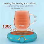 Magnetic Stirrer Hot Plate, Coffee Mug Warmer for Office and Home Desk Use, Smart Cup Warmer with Thermostat (Blue) - Image 3