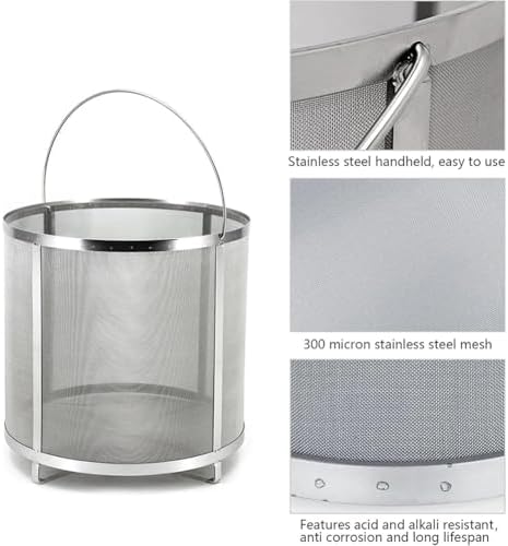 Stainless Steel Fine Mesh Barrel Strainer Basket for Homebrew Wine Beer Dry Hops Filter Kettle Brewing Grain Tea Infuser Sieve, Large Capacity Reusable Brewery Accessory - Image 3