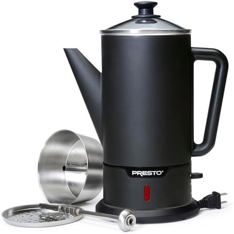 Presto 02815 Black Stainless Steel 12-Cup Cordless Coffee Percolator - Image 3