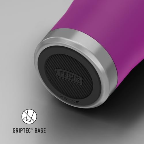 THERMOS Icon Series 24oz Stainless Steel Tumbler with Slide Lock Lid, Leakproof, Fits Cupholder, Dishwasher Safe, Griptec™ Non‑Slip Base, Keeps Drinks Hot 6 Hrs/Cold 22 Hrs, Plum - Image 6