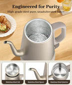 Gooseneck Electric Kettle 1L, 1000W, Pour-Over Coffee & Tea (Gold) - Image 4