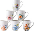 GBhome Floral Coffee Mugs Set of 6, 12 oz Ceramic Coffee Cups Set by GBhome