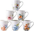 GBhome Floral Coffee Mugs Set of 6, 12 oz Ceramic Coffee Cups Set by GBhome