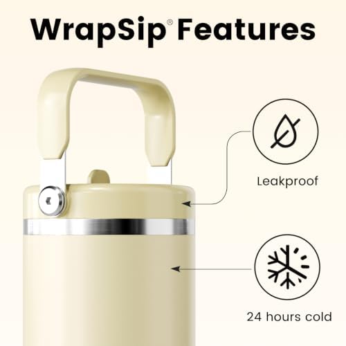 Fjbottle WrapSip 40 oz Insulated Tumbler with Flip Straw and Handle - Image 2