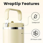 Fjbottle WrapSip 40 oz Insulated Tumbler with Flip Straw and Handle - Image 2