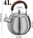 Tea Kettle Stovetop, Whistling Heavy Duty Tea Pot, Hot Water Fast to Boil, Seamless Bottom, Suitable for All Heat Sources - Image 3