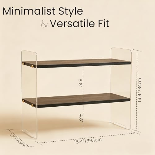 Coffee Station Organizer 2 Tier, Solid Wood Mug Shelffor Coffee Bar,Matcha Station,Tea Storage - Holds Mugs,Beans,Syrup,Cups,Tirrers - Image 2
