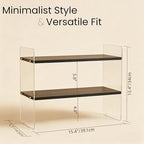 Coffee Station Organizer 2 Tier, Solid Wood Mug Shelffor Coffee Bar,Matcha Station,Tea Storage - Holds Mugs,Beans,Syrup,Cups,Tirrers - Image 2