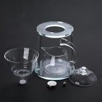 Lazy Kungfu Glass Tea Set Semi Automatic Drip Rotating with Infuser Glass Magnetic Teapot Set (Clear) - Image 7