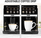 Zulay Magia Super Automatic Espresso Maker Machine with Grinder - 19 Fully Customizable Coffee Options, Auto Cleaning, Milk Foam System - for Latte, Cappuccino- Prime - Silver (13.8x18x9.4) - Image 6