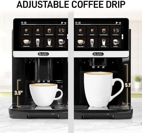 Zulay Magia Super Automatic Espresso Maker Machine with Grinder - 19 Fully Customizable Coffee Options, Auto Cleaning, Milk Foam System - for Latte, Cappuccino- Prime - Silver (13.8x18x9.4) - Image 6
