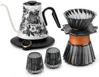 Cocinare Blossom Gooseneck Electric Kettle & Pour Over Coffee Set, ±0.5°F Temperature Control, 1500W 0.9L Kettle, Coffee Dripper, 550 ml / 18.6 oz Server & 2 Tasting Cups by Cocinare