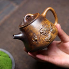 Tea Kettle High Temperature Clay Hand-carved Dragon Playing With Pearl Teapot Office Retro Tea Maker Ceramic Tea Infuser - Image 5
