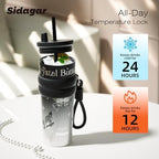 SDGA+ 24 oz Stainless Steel Tumbler with Lid and Straw, Insulated Water Bottle Leak Proof for Hot and Cold, Portable Travel Coffee Mug, Reusable Coffee Cup for Women, Butterfly - Image 5
