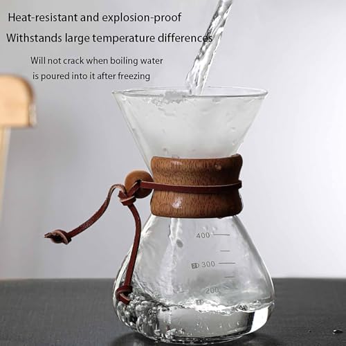 Pour Over Coffee Maker with Stainless Steel Filter, 13.5 OZ Glass Carafe Drip Coffee Maker – Reusable & Portable for Home, Office, Camping 400ML - Image 6