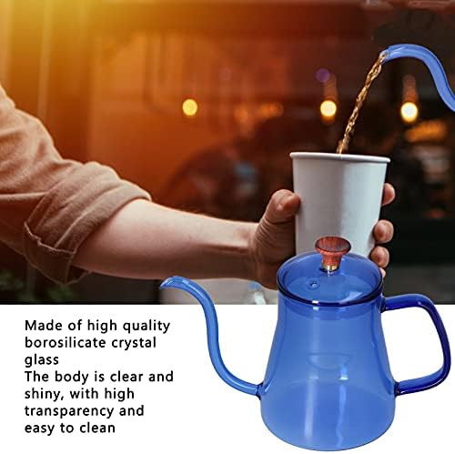 Gooseneck Kettle, Blue, 350ml, High Borosilicate Glass, Gooseneck Spout for Precise Pouring - Image 5
