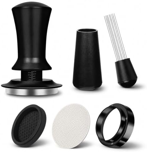51mm Espresso Accessories Kit with Spring Loaded Tamper, WDT Tool, Magnetic Dosing Funnel, Puck Screen & Silicone Mat - 5 in 1 Barista Set for 51mm Handdle by Unknown