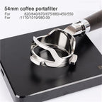 54mm Stainless Steel Espresso Naked Bottomless Portafilter，Compatible For Breville，820/840/870/875/880/450/550 Barista Replacement Accessory(Colour wood A) - Image 3