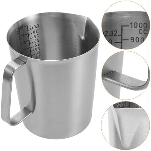 Stainless Steel Frother Pitcher 1000ml with Handle and Graduations - Image 7