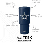 Simple Modern Dallas Cowboys Tumbler with Flip Lid, Straw 30oz | NFL - Image 2