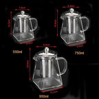 Tea Infuser Heat Resistant Clear Kettle Household Teaware With Stainless Steel - Image 4