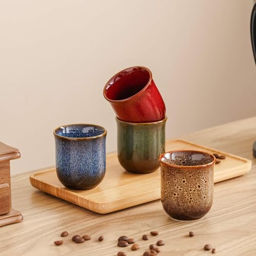 Ceramic Espresso Cups, Espresso Shot Cups, Double Shot Espresso Cups, Expresso Cups Set of 4, 4 oz - Image 2