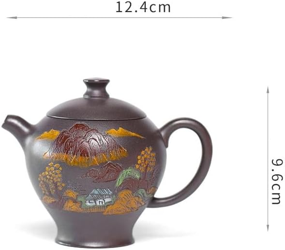 Tea Pot 220ML Purple Clay Teapots Handmade Scenery Pot Raw Ore Azure Mud Kettle Zisha Tea Set Chinese Teapot Teapot for Infuser (220ml One Size) - Image 2