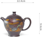 Tea Pot 220ML Purple Clay Teapots Handmade Scenery Pot Raw Ore Azure Mud Kettle Zisha Tea Set Chinese Teapot Teapot for Infuser (220ml One Size) - Image 2
