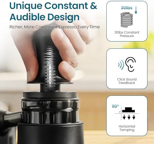 MHW-3BOMBER 51mm Espresso Tamper with 30lbs Click Feedback, 3-Spring Constant Pressure Design, Electroplated Black Threaded SUS304 Base for 51mm Portafilter, T7016-OS - Image 2