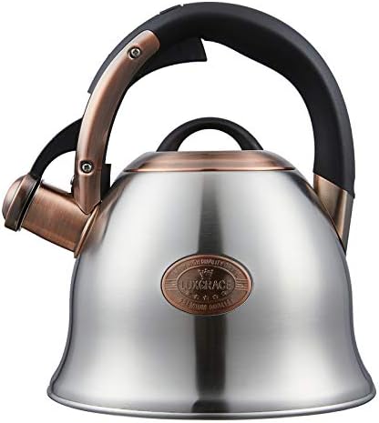 Tea Kettle -2.2 Quart Tea Kettles Stovetop Whistling Teapot Stainless Steel Tea Pots for Stove Top Whistle Tea Pot by LUXGRACE