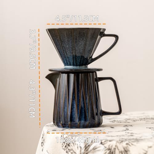 Ceramic Pour Over Coffee Maker With 40 pcs Paper Filter - Image 2