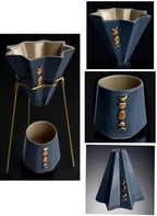 SODEF Handmade Ceramic V60 Dripper for Filter Coffee Brewing, Blue, 0-199ml Capacity, E60 Coffee Maker - Image 3