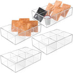 Maitys 4 Pcs Acrylic Tea Bag Organizer Clear, 6 Compartments Divided Box by Maitys