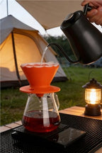 Food Grade Silicone Collapsible Coffee V60 Filter, Reusable Dripping Funnel Cup Portable Travel(Black) - Image 5
