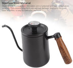 GOWENIC 600ML Pour Over Coffee Kettle with Thermometer (Black) - Image 2