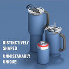 ASOBU DUPLEX 2-in-1 Travel Mug and Beer Can Holder Enjoy hot and cold drinks simultaneously -22 oz Hot Coffee or Tea Tumbler with Attached 12 oz Cold Can Holder for Beer or Soda, Slate Gray - Image 3
