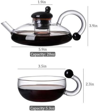 New Glass Teapot Set Heat Resistant Removable Infuser for Loose Leaf Tea Includes Tea Tools(Electric ceramic stove+Transparent) - Image 7